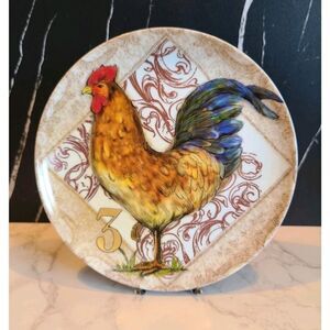 Pottery Barn 12 Days Of Christmas Dessert Plate, 3 French Hens, Day 3 EUC